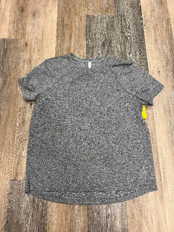 Athletic Top Short Sleeve By Lululemon In Grey, Size: 10