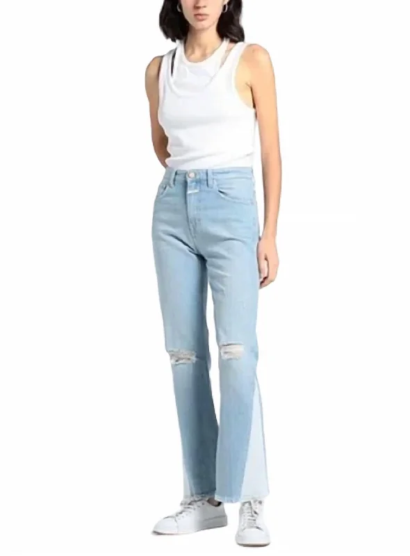 Baylin Flare Jean In Two-Tone