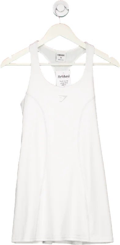 Gymshark White Racerback Tank Top UK XS