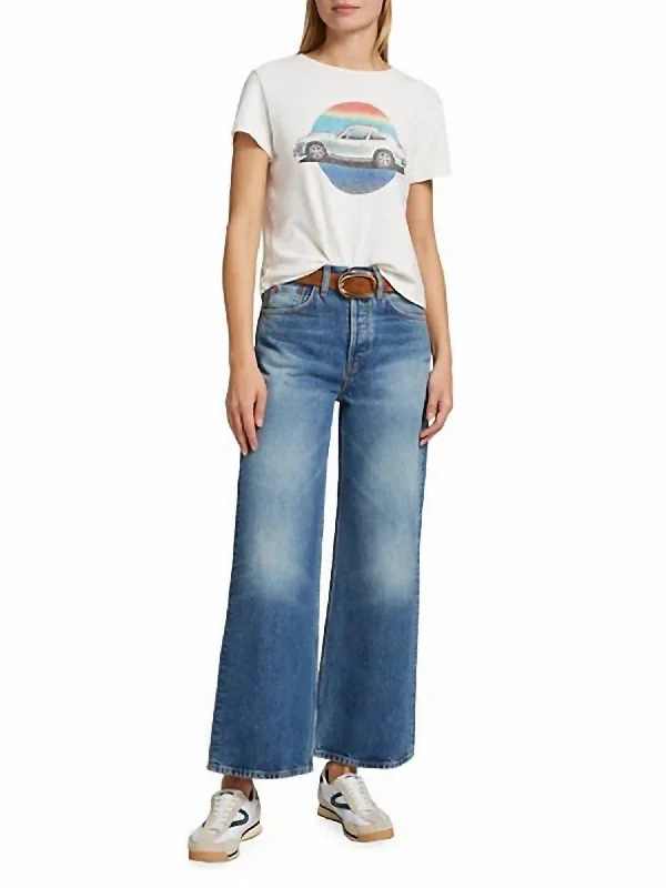 High Rise Wide Leg Crop Jeans In Blazed Indigo