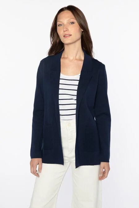 Kinross Cashmere Easy Notch Collar Cardigan