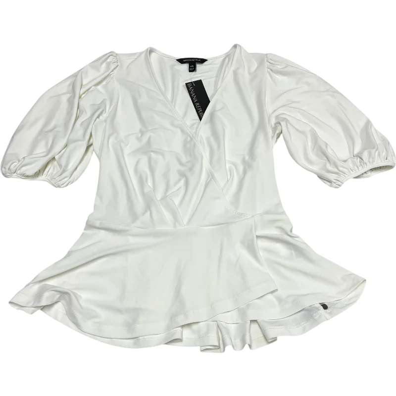 Top Short Sleeve By Banana Republic In White, Size: Xs