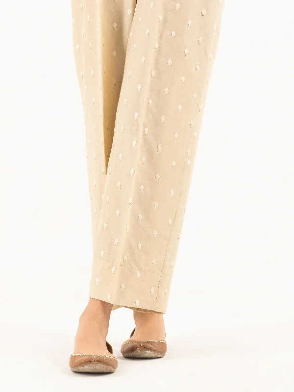 Embroidered Cambric Trousers(Pret)