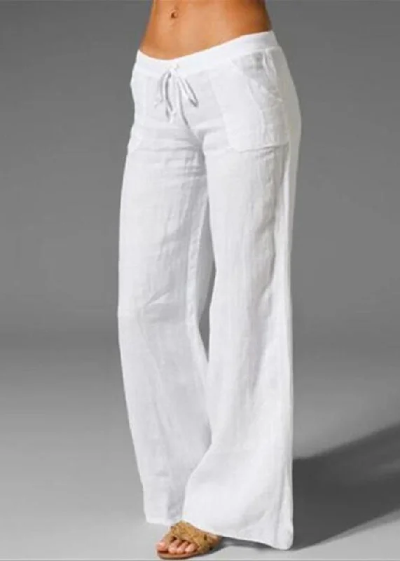 White Linen Pants Women