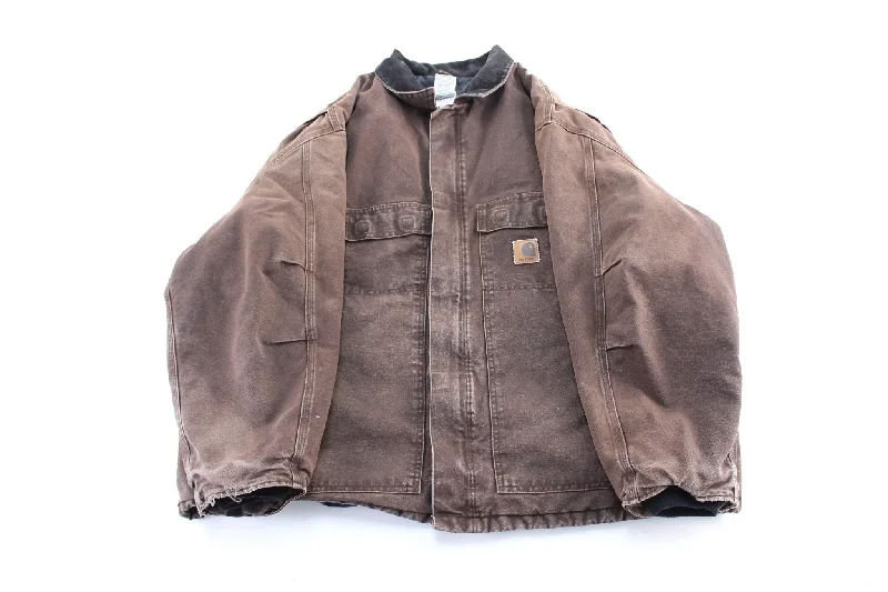 Carhartt Logo Patch Brown Traditional Zip Up Jacket