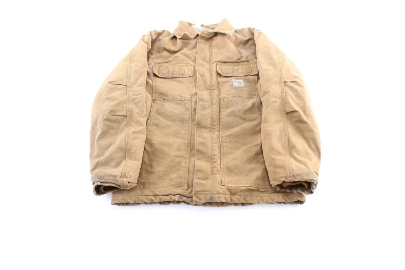 Carhartt Logo Patch Tan Flame Resistant Zip Up Jacket