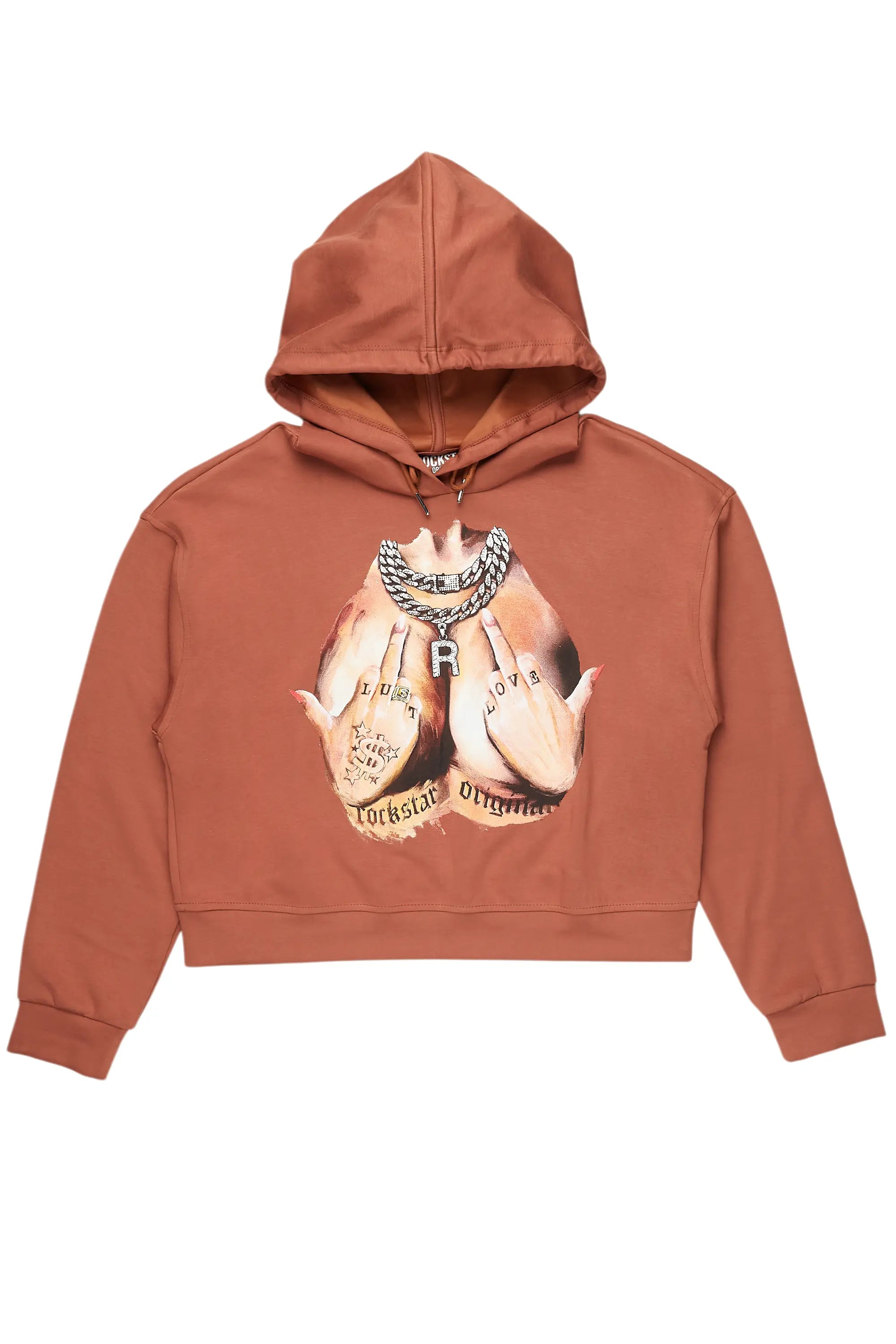 Deana Brown Crop Hoodie