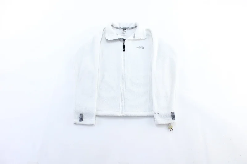 Women's The North Face Embroidered logo White Fleece Zip Up Jacket