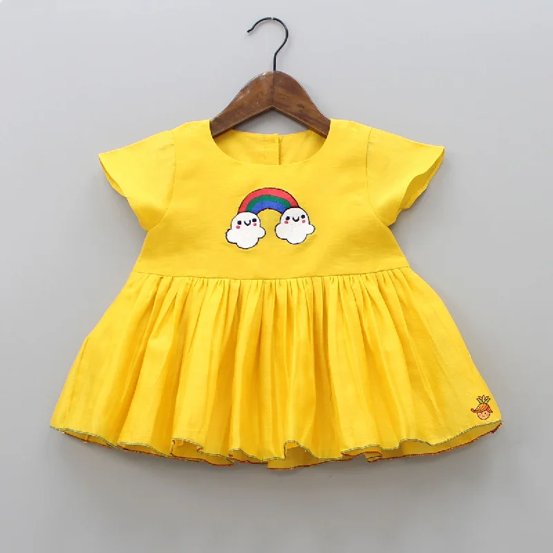 Cloud And Rainbow Embroider Dress