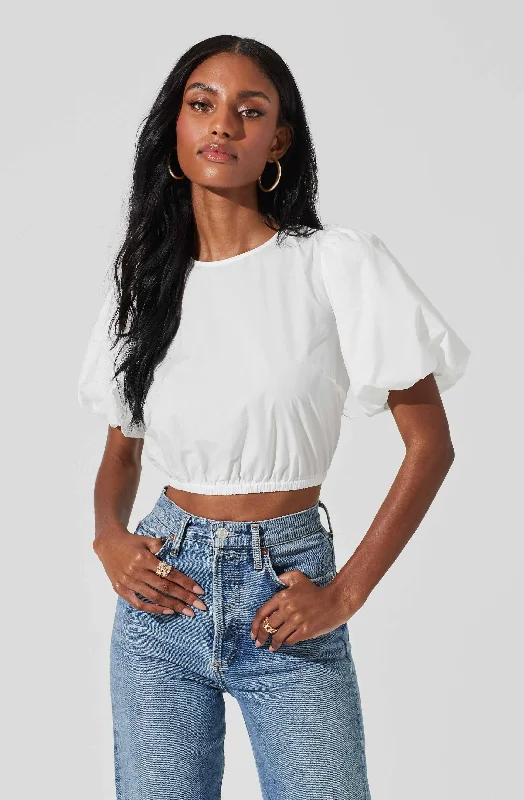 Lace Up Poplin Top