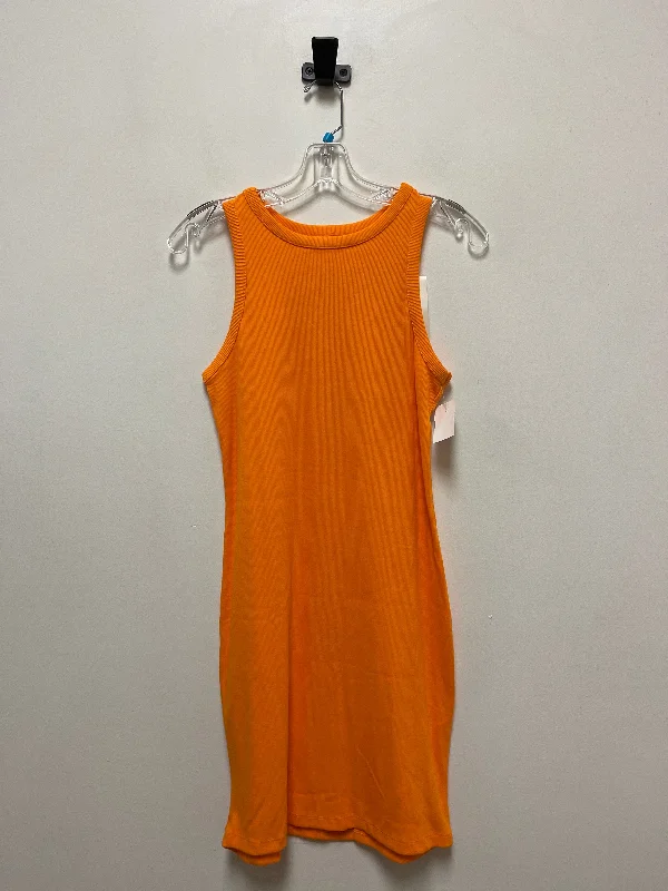 Dress Casual Midi By A New Day In Orange, Size: Xs