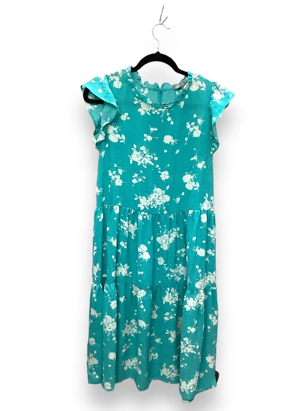 Dress Casual Midi By Good Luck Gem In Blue & White, Size: M