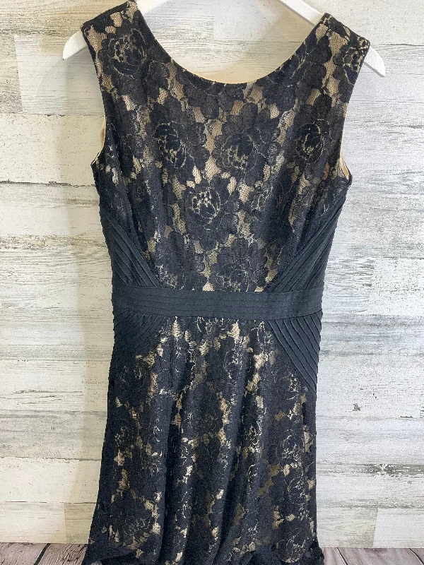 Dress Casual Midi By Julian Taylor In Black & Cream, Size: L