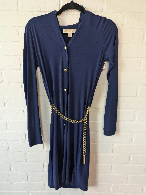 Dress Casual Midi By Michael By Michael Kors In Blue, Size: Xs