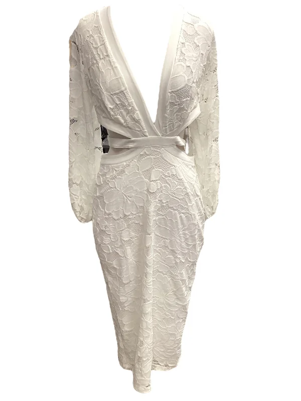 Dress Casual Midi By Venus In White, Size: 6