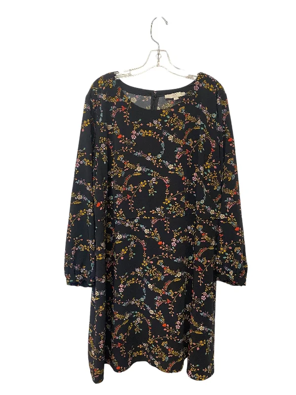 Floral Print Dress Casual Midi Loft, Size 24