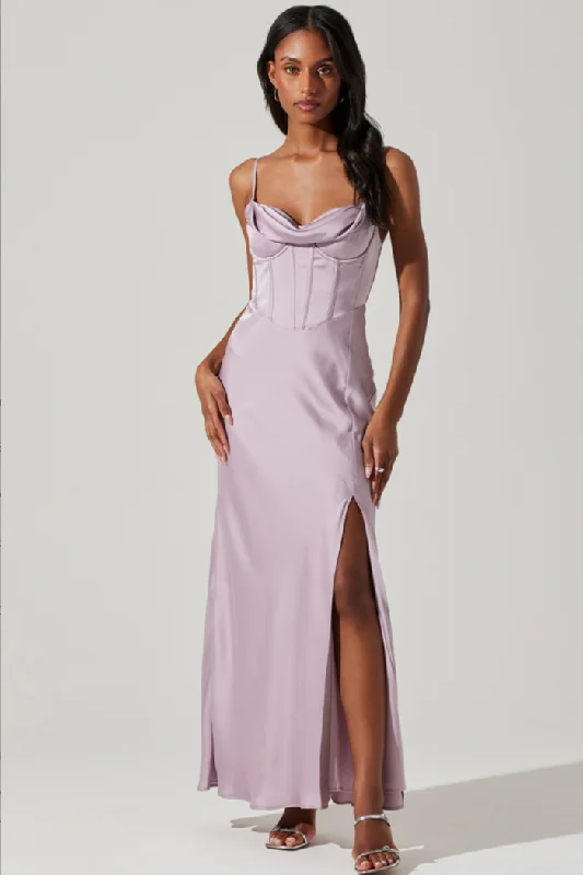 Cannes Satin Bustier Maxi Dress