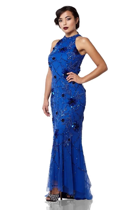 Gatsby Style Maxi Dress in Royal Blue