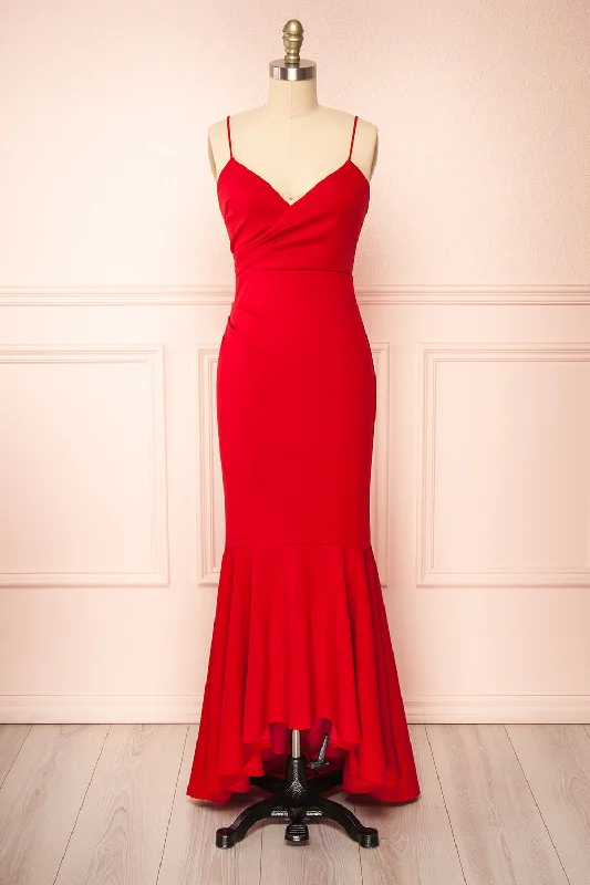 Rita Red | Fitted Mermaid Maxi Dress