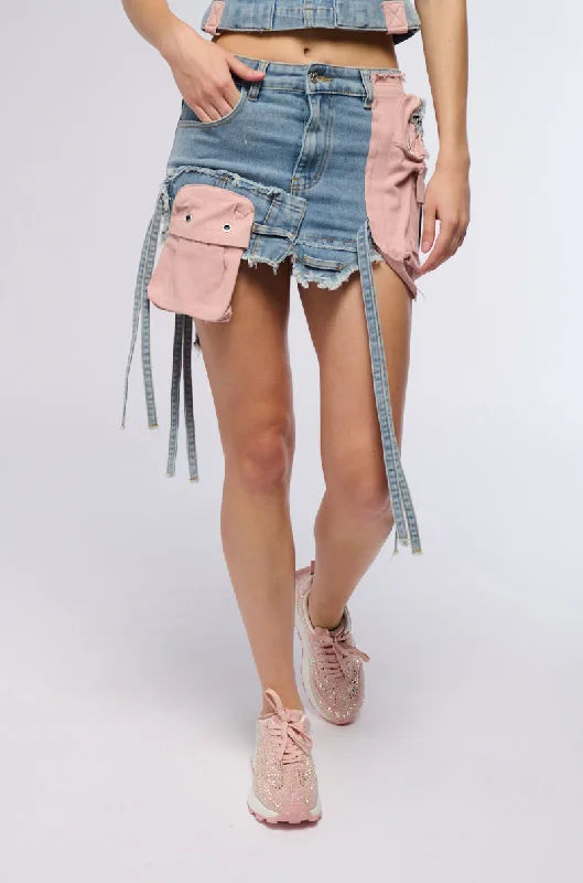 DONT STOP ME NOW DENIM MINI SKIRT