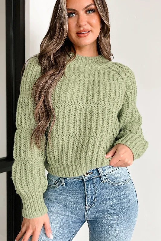 Hit Me With The Truth Chunky Knit Sweater (Matcha)