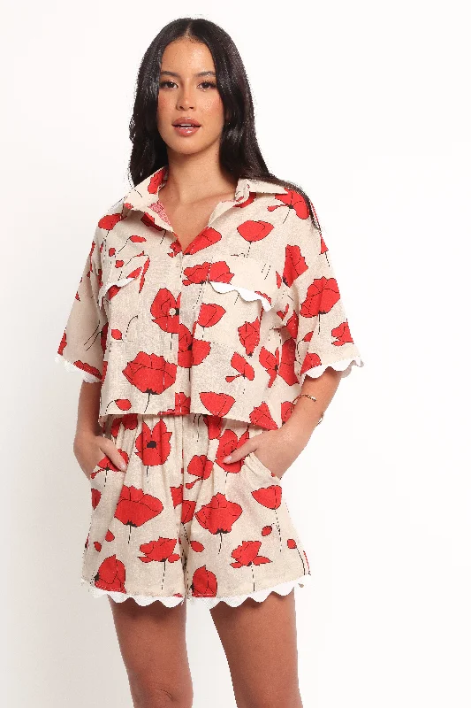 Sallio Short Set - Red Beige Poppy